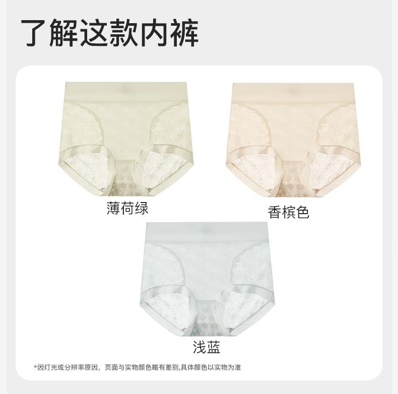 Fenteng Women's 3-Pack Lace Lightweight Breathable Mid High Waist Underwear
