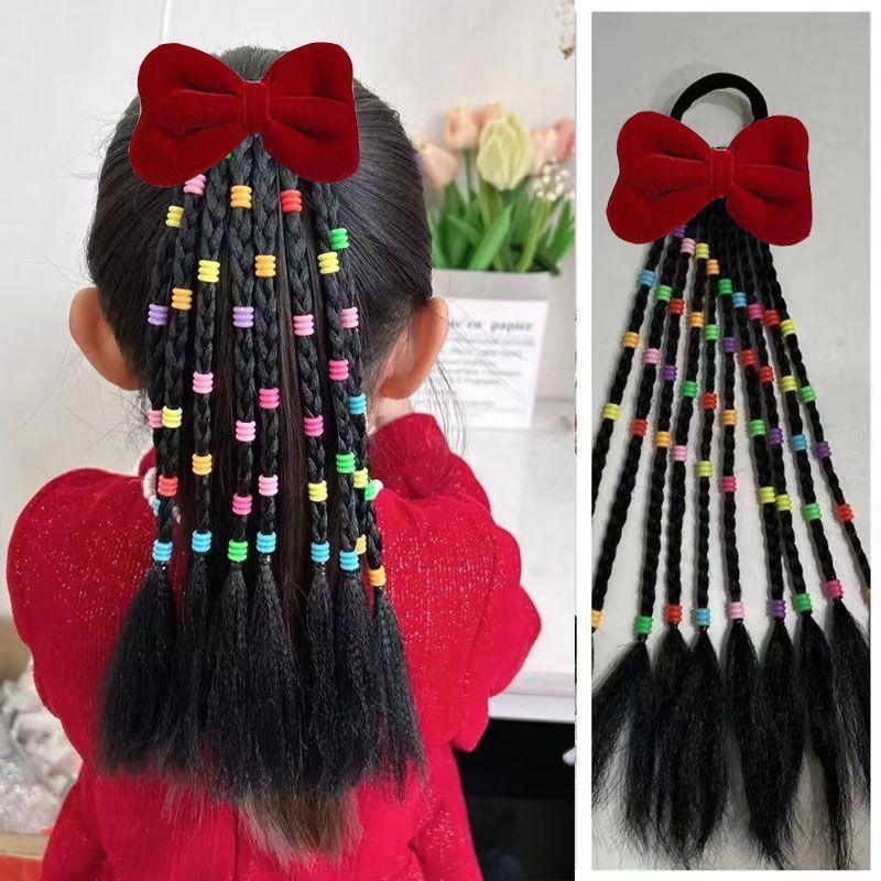 Girls' Wig Ponytails: Colorful Braiding Hair Ties for Boxer Braids & Dreadlock Styles, Cute Hair Styling Accessories for   Kids