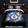 Chelsea FC Design Bett Bettwäsche Set 1 Bettbezug + 2 Kissenbezüge Weich Atmungsaktiv Haushalt Bettwäsche