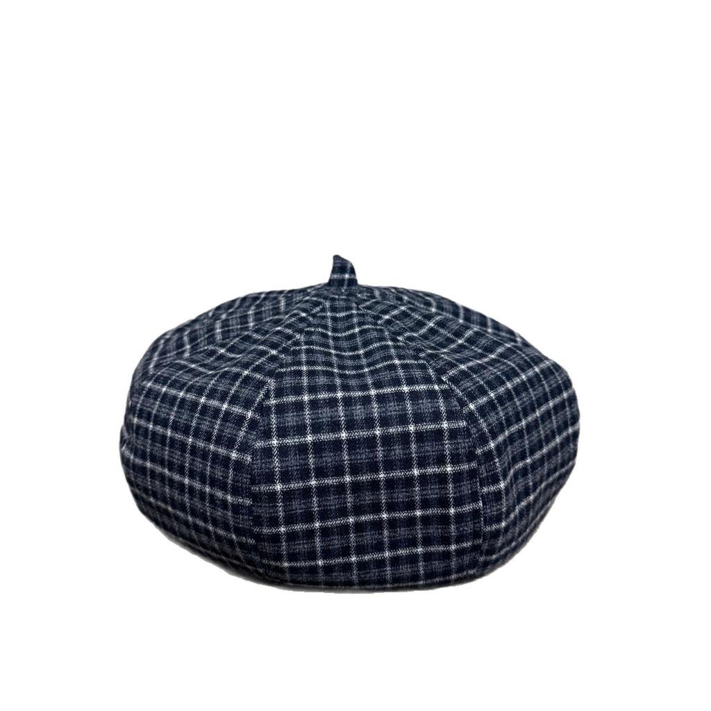 Vintage Plaid Octagonal Hat Children's Autumn New Face Small Retro Newsboy Painter Hat Fashion Casual Beret