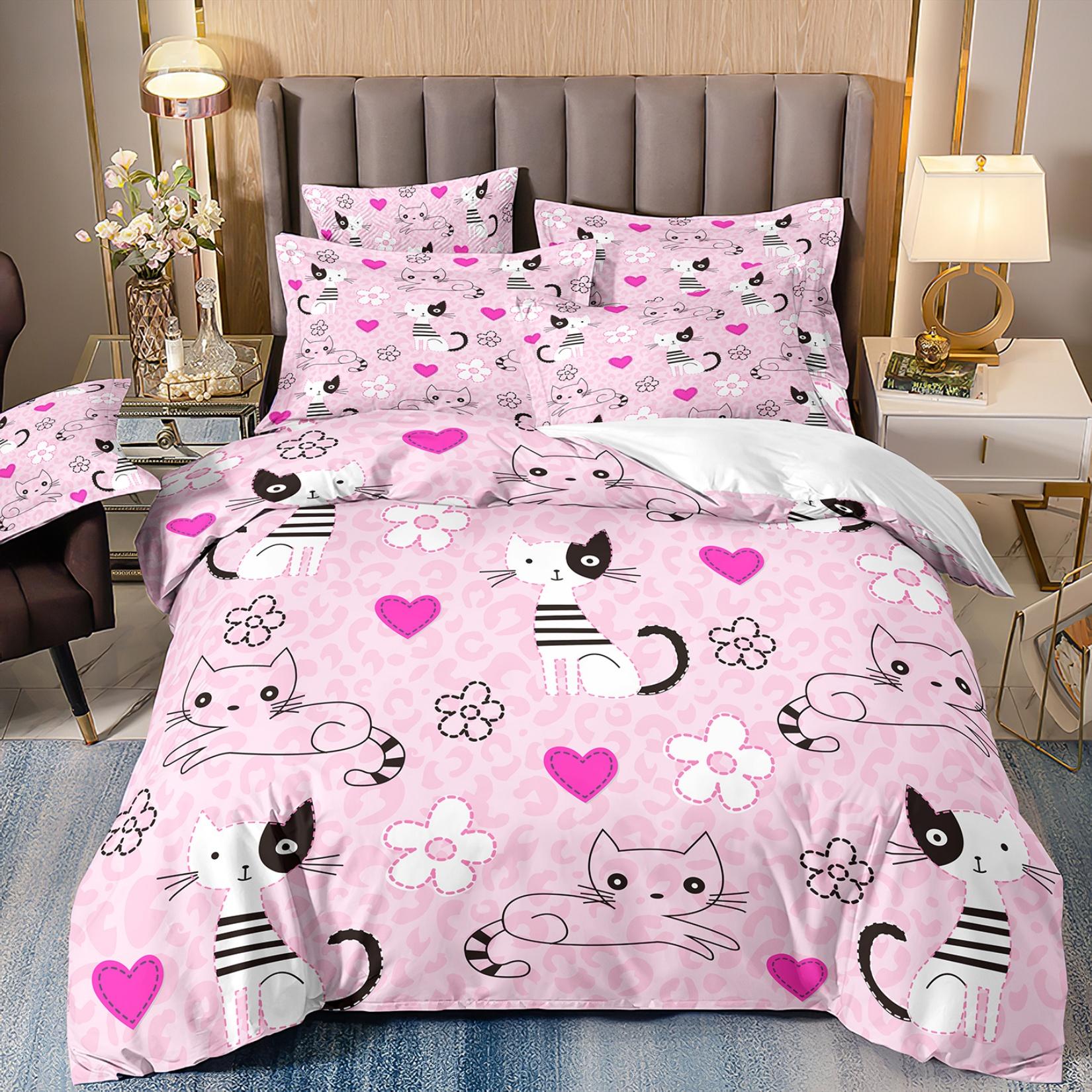 

Marie Kitty Cat Duvet Cover 3D Printed Cute Kitten Pet Cat Bedding Set for Girls boys Gift Children s Room Decoration Twin Queen 135x200cm 2pcs