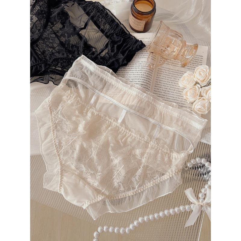 Plus Size Women French Style Sexy Lace Triangle Underwear Pure Cotton Crotch Breathable Panties
