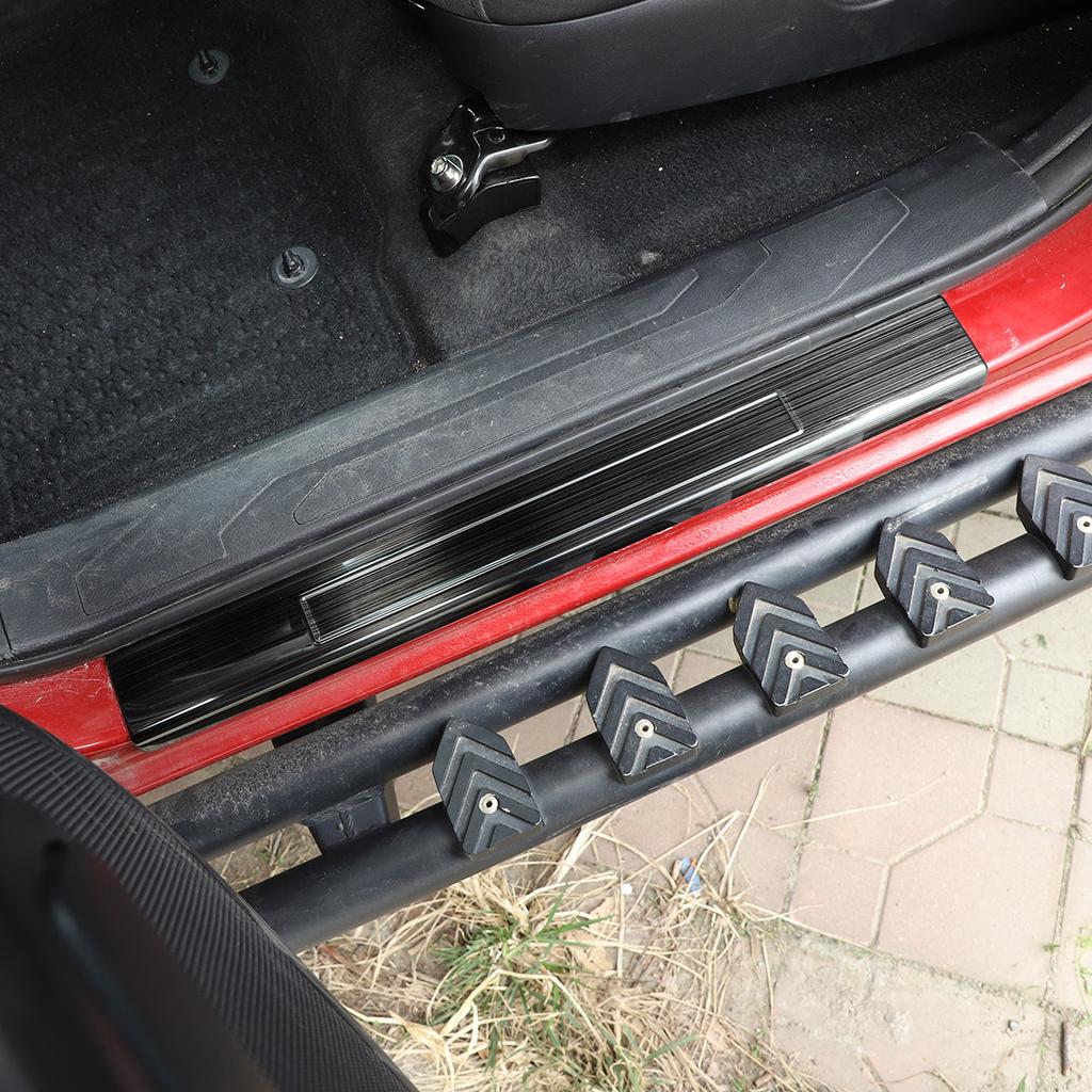 For Toyota Tacoma 2016-2022 Stainless Steel Black Car Door Sill Protector Plate Cover Trim Stickers Car