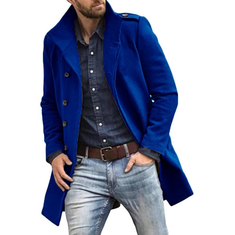 

Бордовое пальто средней длины из шерстяной смеси для мужчин XXXL синий