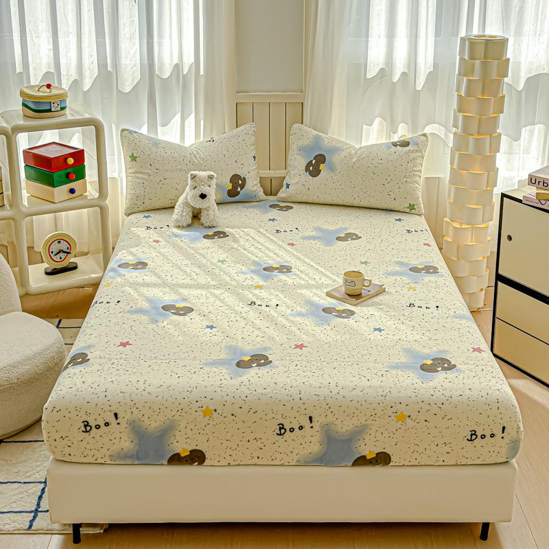 Warm Bedsheet Velvet Fitted Sheets Cartoon Style Bed Cover Skin-friendly Mattress Protector sabanas para cama (No Pillowcase)