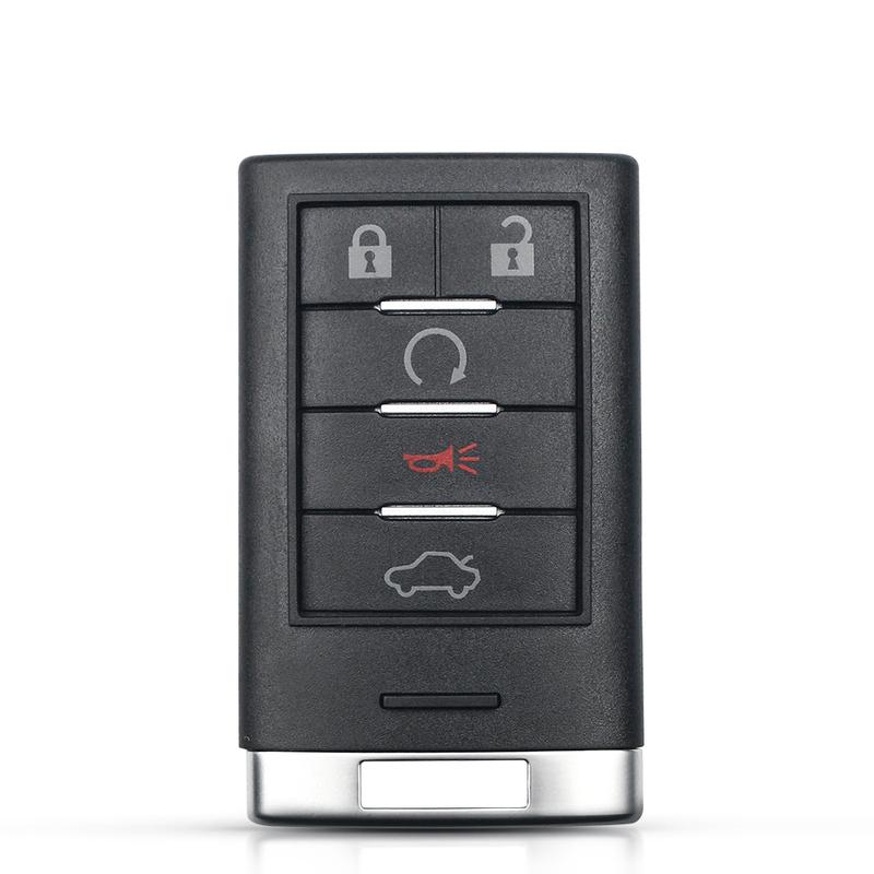 KEYYOU Replacement 5 Buttons Smart Remote Key Shell For Cadillac CTS XTS DTS SRX 2013-2014 ATS Escalade GMC Keyless Entry Key