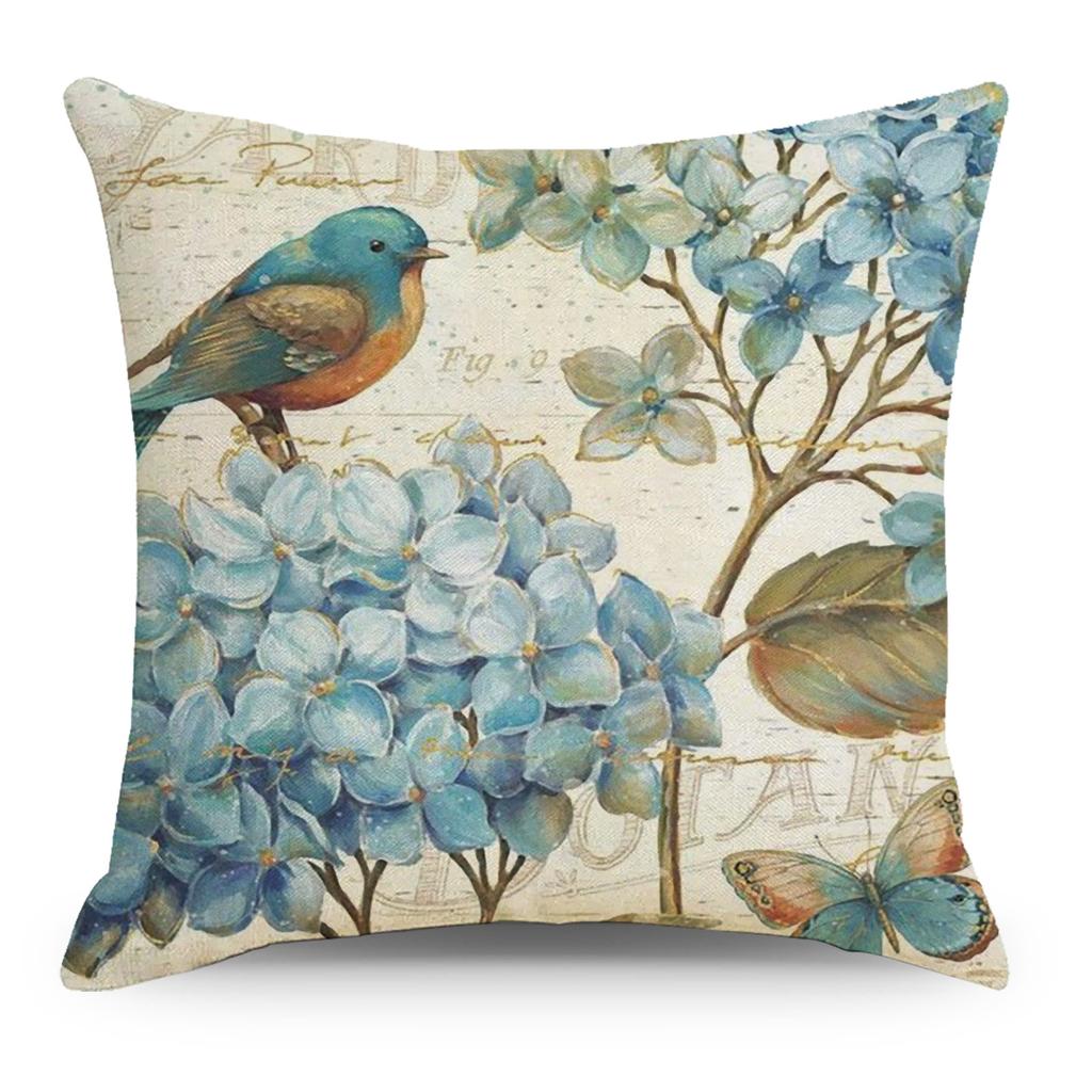 Art Floral Cotton and Linen Pillow Case Car Pillow Sofa Cushion