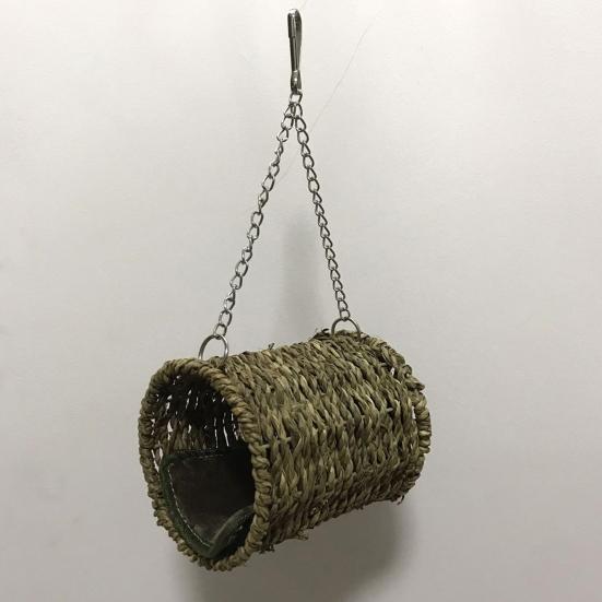 Winter Warm Naturgras Tunnel Hängematte Bett mit Matte zum Schlafen Vogel