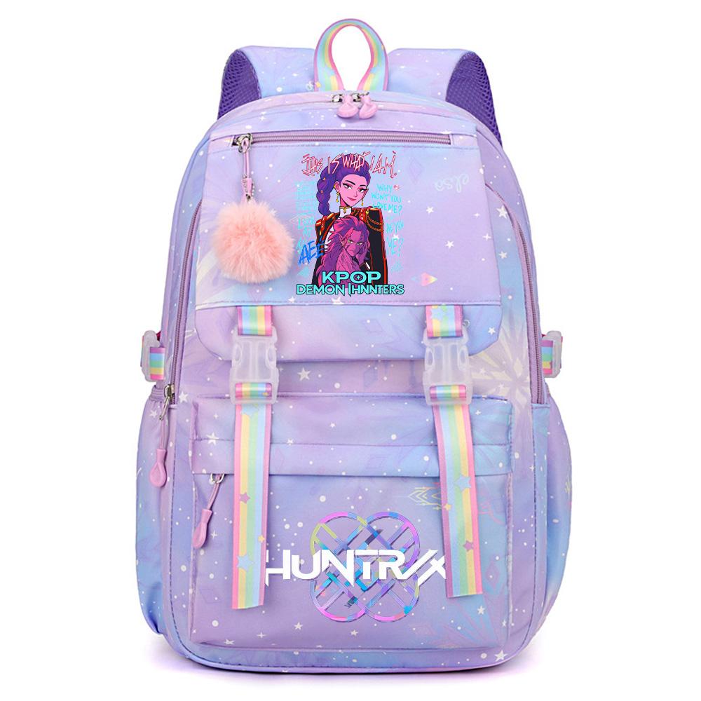 Anime K-Pop Demon Hunters Printed Large Capacity Waterproof Backpack Teenger Student Girl Boy Schoolbag Bookbag Women Large Capacity Travel Bag Gift