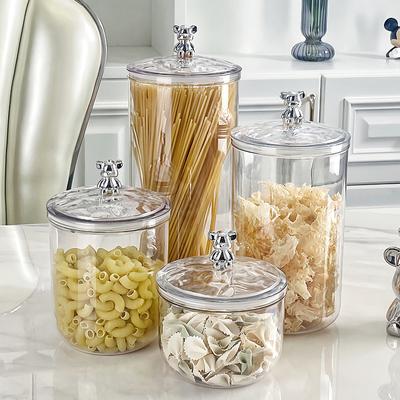 Airtight Food Storage Container With Lid Plastic Sealed Storage Jar Pantry Organizer Tea Can Candy Storage Box Kitchen Organizer