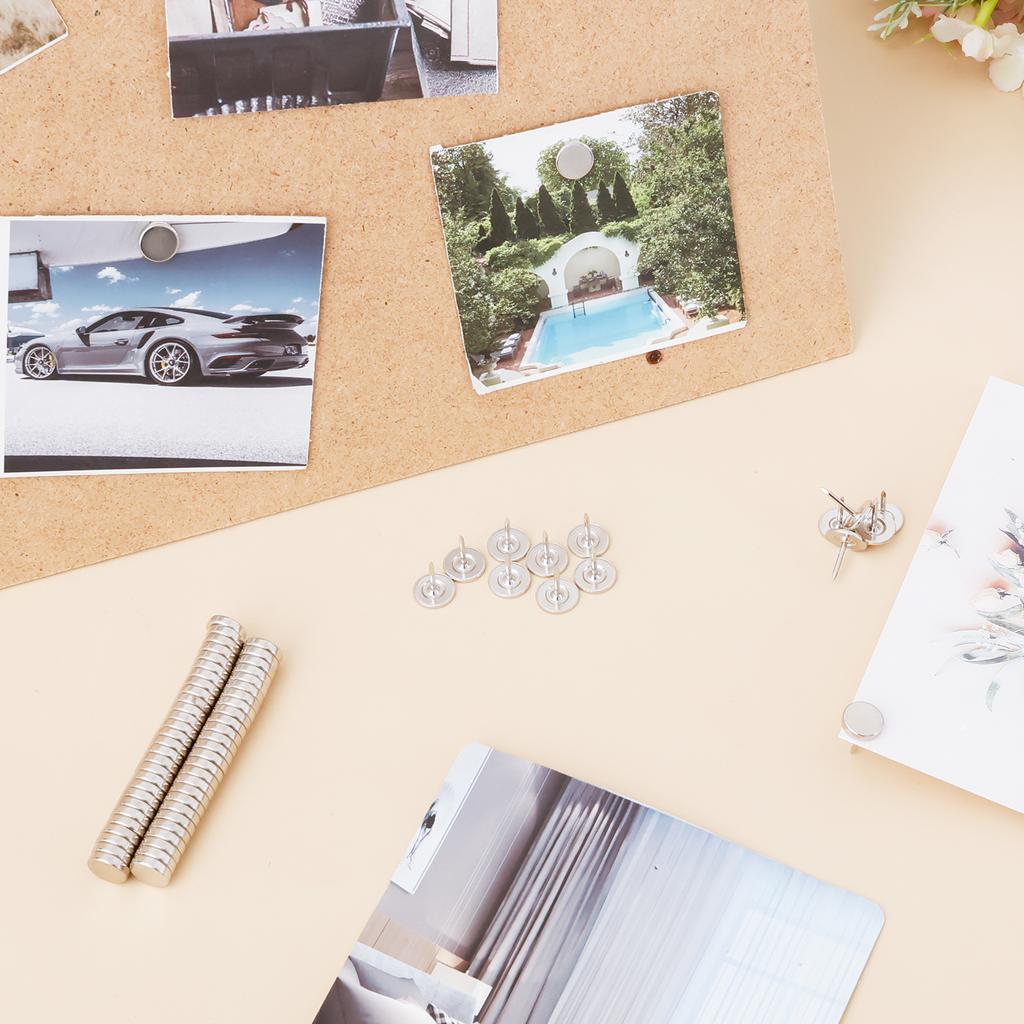 60/120PCS Round Head Thumbtacks Magnetic Push Pins Flat Thumb Tacks Reusable Push Pins for Office School Supplies