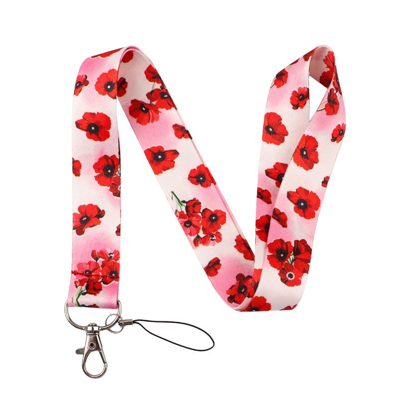 

Badge Holder Long Strap Phone Anti-Loss Belt Anti-Loss Lanyard Phone Neck Strap Fresh Flowers Art Mobile Phone Charm Pass A6