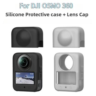 For DJI Osmo 360 Accessories Lens Guard+Silicone Protective Case Anti-scratch Full Body Protector Sleeve Cover with Lens Cap