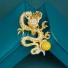Golden Dragon Play Bead Brooch Female Niche High-end Zodiac Dragon Exquisite High-end Retro Accessories Pin Suit Accessories