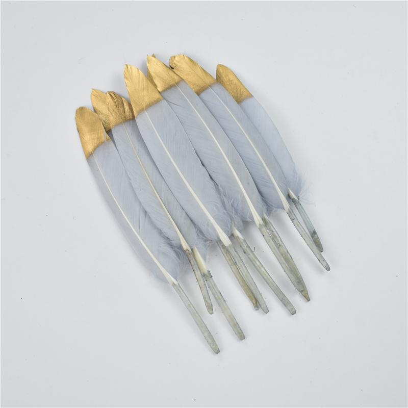 10-15cm/4-6inch Golden Powder Dipped Duck Feathers for Crafts Natural Feather Handicraft Accessories Diy Decoration