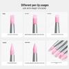 5-Piece Pink Silicone Nail Art Pen Set for Carving, Embossing, Gradient, and Mirror Powder Blending