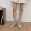 Summer Mesh Thin Leg Warmers Floral Print Thin Foot Covers Stepping Middle Tube Socks Lolita Sweet Girls Leg Warmers Calf Socks