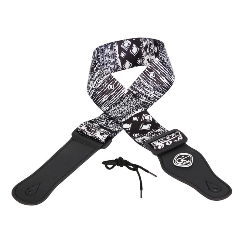 Reinforced Padded Shoulder Strap Guitar Playing Strap for Guitars Bass with Pick Storage Slot Polyester Construction