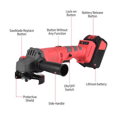 Battery-operated Electric Angle Grinder Tool Kit Portable Lithium Battery Brushless Grinder Machine