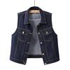 Women's Denim Vest Top with No Sleeves, Casual, Retro, Fitted and Stylish Blazer