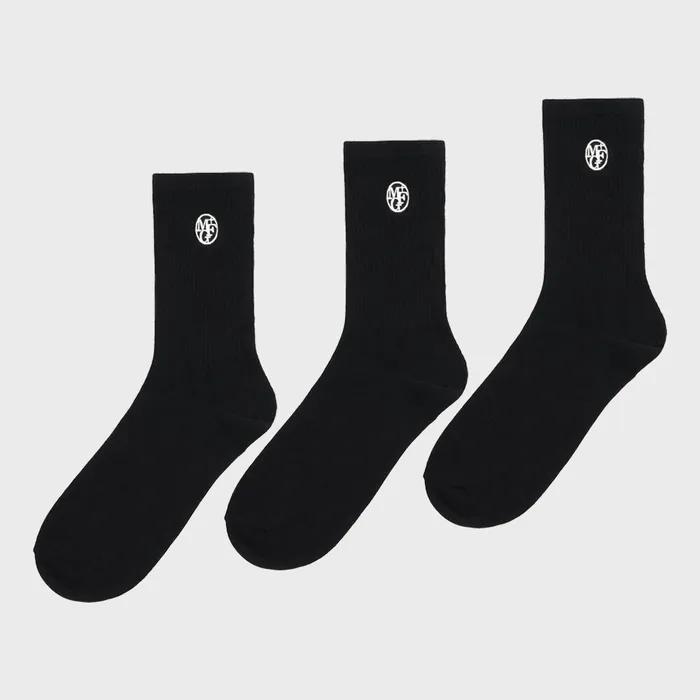 CIRCLE LOGO SOCKS 3PACK Black