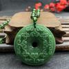 Vintage Double-Sided Pixiu Pendant Necklace: Imitation Jade Glaze, Fu Shou An Kang Charm