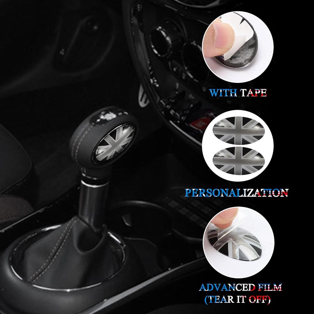 TOMALL Car Gear Shift Knob Cover Compatible with Mini Cooper/Cooper S Clubman F54 F56 Hardtop F55 Hardtop 4-Door Convertible F57 Auto Shift Gear