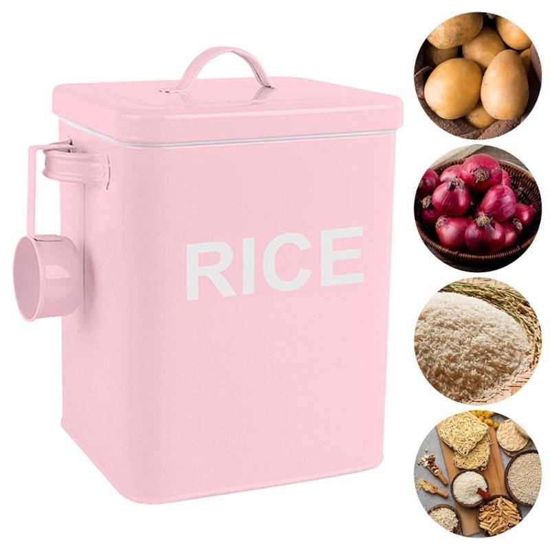 Space Saving Sealed Rice Container Airtight Flour Canister Pet Food Storage Jar with Lid Baking Supplies Organizer