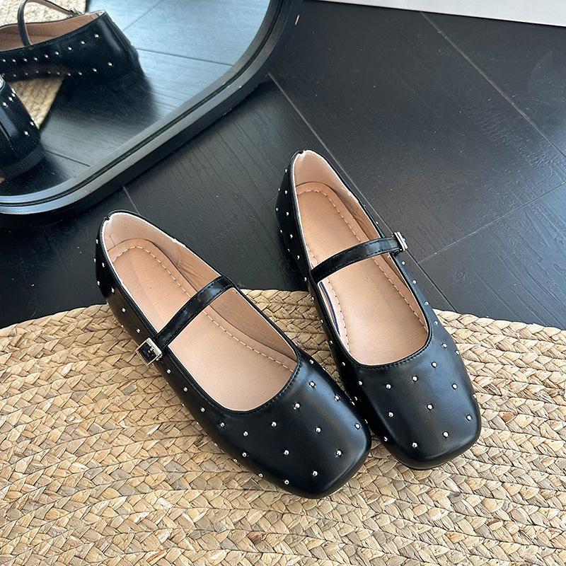 Inner height increase silver single shoes women's 2025 new spring and summer with skirt Mary Jane evening shoes beautiful ballet shoes