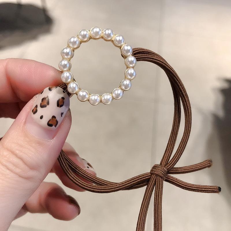 New Beautiful Pearl Hair Rope Adult Fine Ball Head Rope Hair Ring for Women