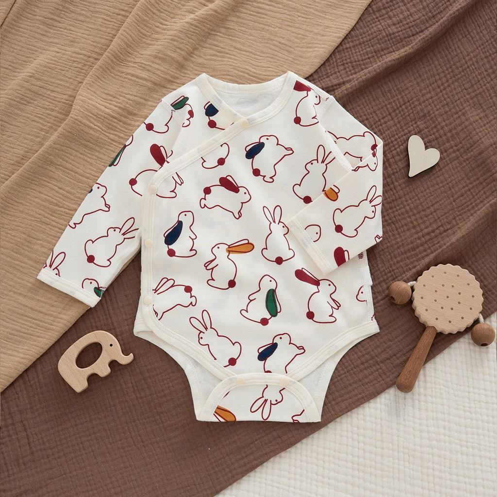 Jesienne bawełniane pajacyki dla niemowląt w stylu skandynawskim z motywem żołędzi: Dziecięca bezszwowa zimowa warstwa bazowa