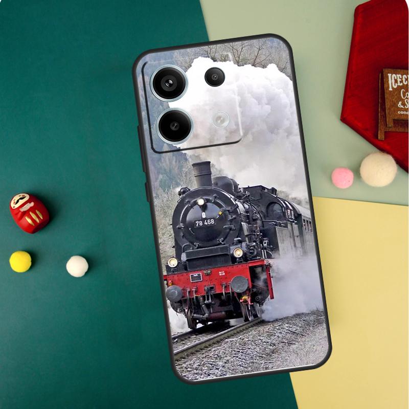 

Train Steam Engine Case For Xiaomi Redmi Note 13 Pro 14 12 11 10 15 Pro Plus Redmi 15 14C 13C 10C 12C 15C Funda Redmi 10