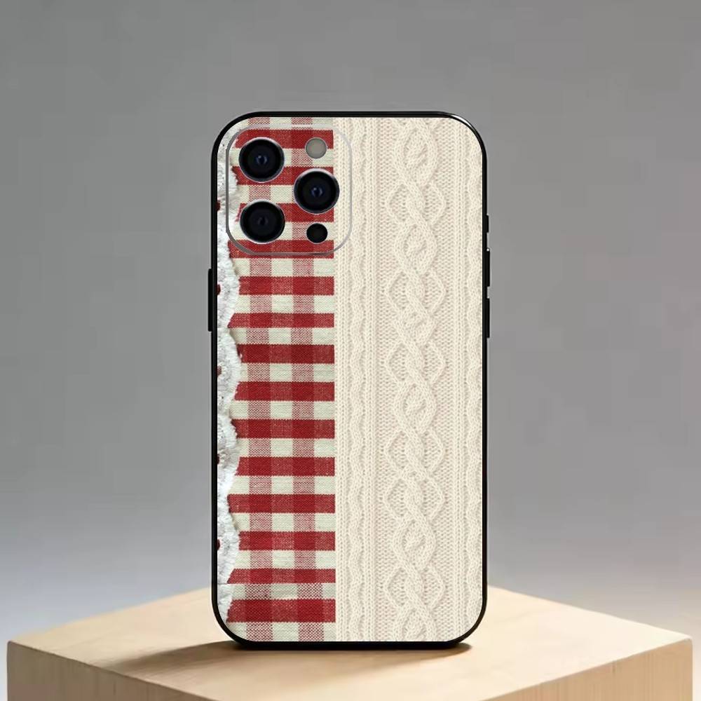 Splicing Grid Style Phone Case For iPhone 17, 16,15,14,13,12,11 Plus,Pro Max, Others Soft Black Cover