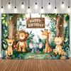 Jungle Animals Cartoon Photo Backdrop for Baby Shower Birthday Party Child Portrait Decoration Newborn Photography Background7