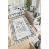 Decorative Non-Slip Base Geometric And Border Pattern Living Room Carpet Special Design, Thin, Washable Carpet