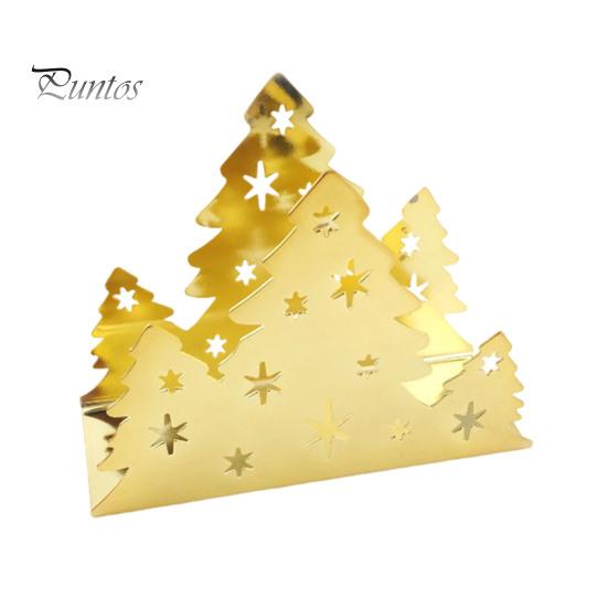 Holiday Table Decor Christmas Tree Napkin Holder, Stainless Steel Vertical Paper Towel Stand, Kitchen Counter Rack Decorative Dispenser for