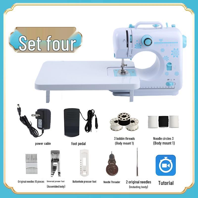 Compact Multifunctional Sewing Machine: Electric Overlock with Foot Pedal for Thick Fabrics and Garments