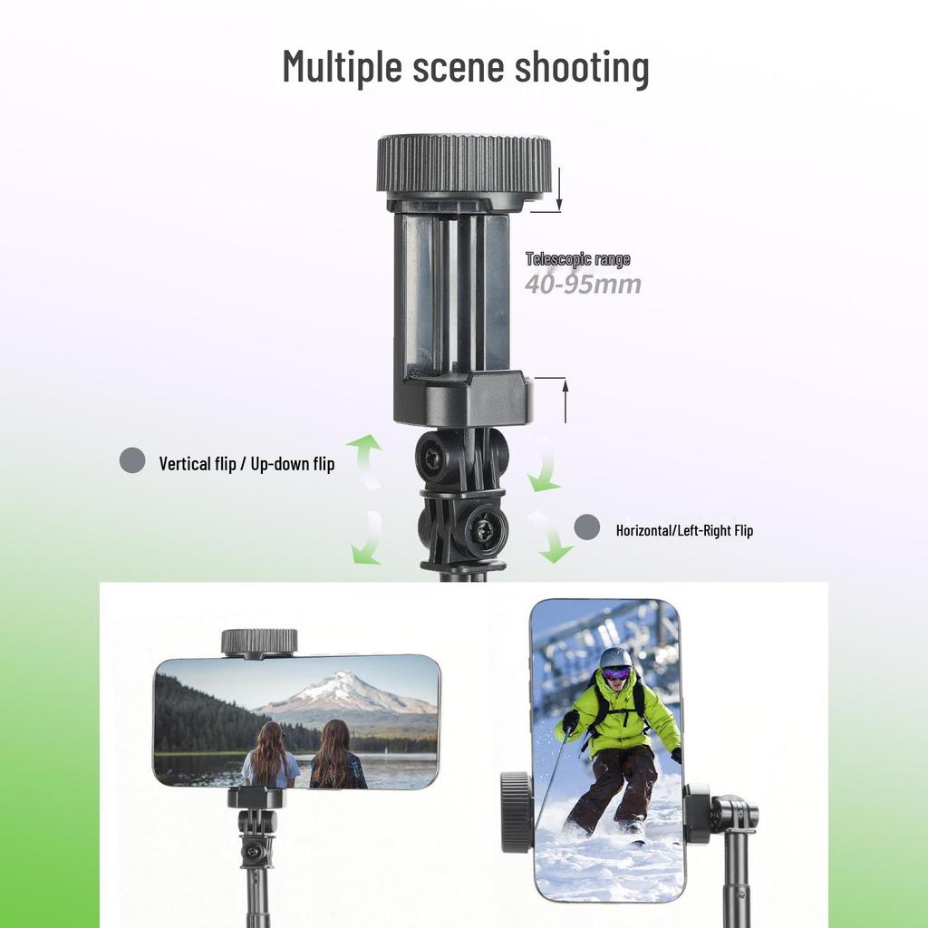 YF08 Rotating Selfie Stick Tripod with Bluetooth Remote - Portable Phone Holder for Travel Photography