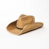Hot-selling Fashion Hand-woven Sunflower Leaf Grass Belt PU Strap Cowboy Hat Outdoor Travel Sunscreen Sunshade Straw Hat