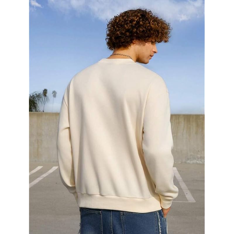 TAGAS Men s Fleece Year Round Replenishable Round Neck Regular Fit Sweatshirt (MSS-1-COLORADO-BEIGE- Beige_XL) XL бежевый