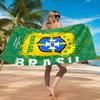 Asciugamano da Spiaggia in Microfibra Stampato Federazione Calcistica Brasiliana, Morbido e Assorbente, Asciugatura Rapida, Ideale per Viaggi Estivi, Essenziale per la Spiaggia, Piscina