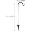 BESPORTBLE Outdoor Shepherds Hooks, 24Inch Garden Stakes In-Ground Shepherds Hook - Metal Hook for Bird Feeders,Hanging Plant