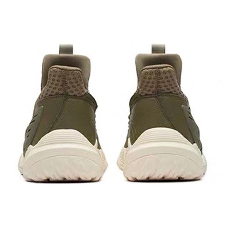 Anta Dominator Shock Absorbing Wear Resistant Mid Top Basketball Shoes Men Sneakers Khaki-Green 91911123-3