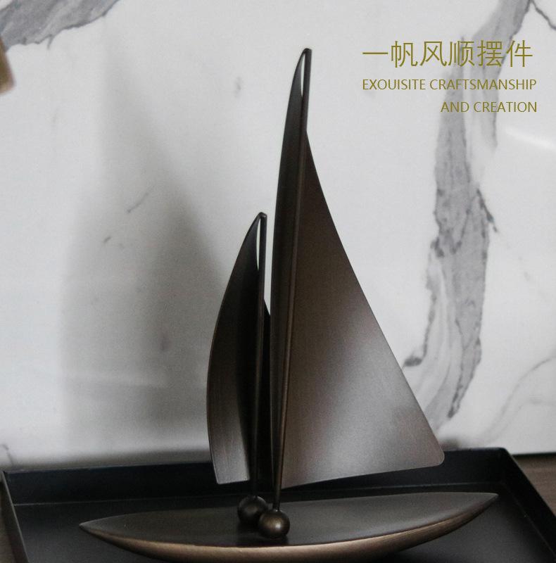 Creative Sailboat Model Crafts Statue Desk Decoration Ornaments Abstract Artwork Sailboat Resins Sculpture Room Aesthetic Decor