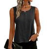 Damen Farbige Baumwoll-Leinen-Camisole Locker Ärmellos Vielseitiges Unterziehoberteil