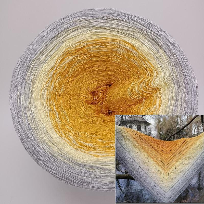 300g Mercerized Cotton Yarn Gradient Color Long Section Dyed Hand Wound Mixed Strand Cake Thread DIY Hand Knitted Shawl Scarf