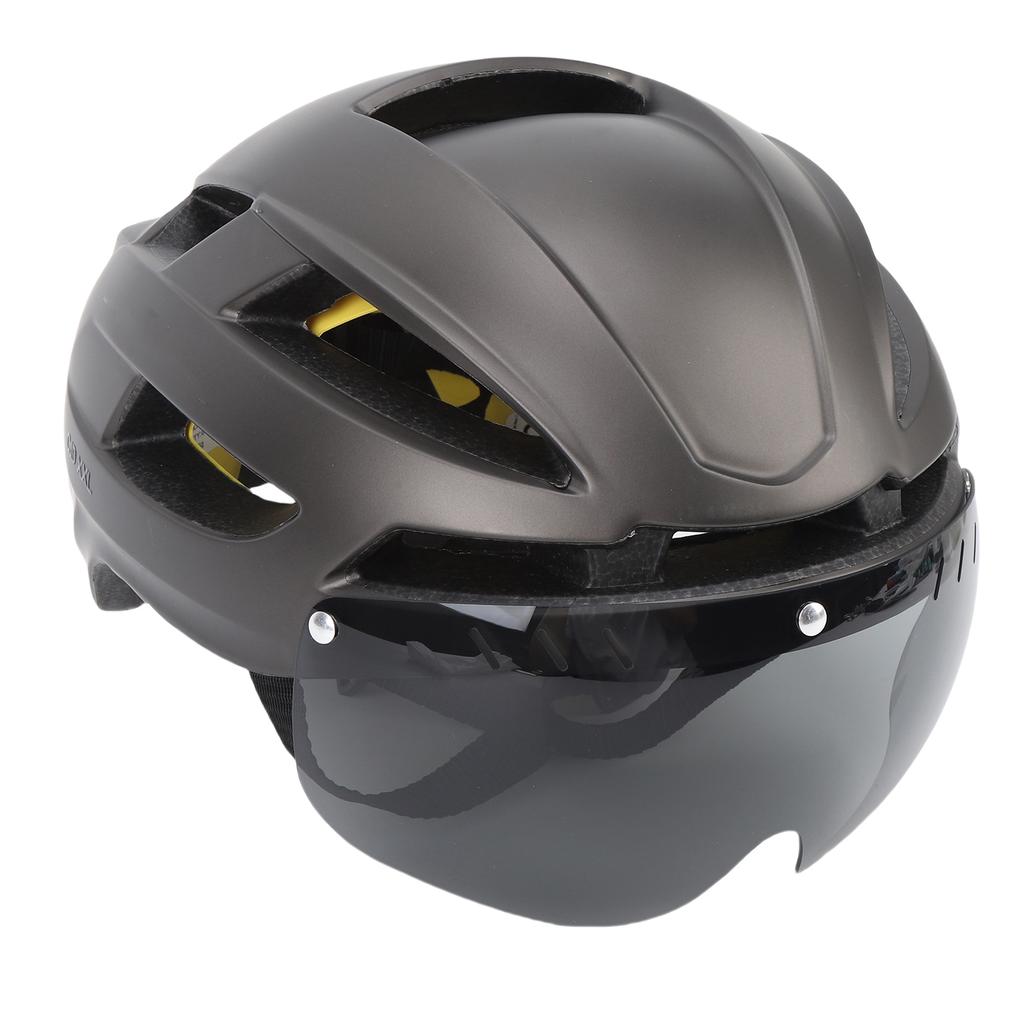 Cycling Helmet MIPS Technology Bike Helmet with LED Light Goggles for Mountain Road Bike Ti Color