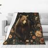 Cute Safari Animals Print Fleece Blanket Boho Nature Style Soft Warm Throw Interior Decoration Bedding Cover For Home50X60