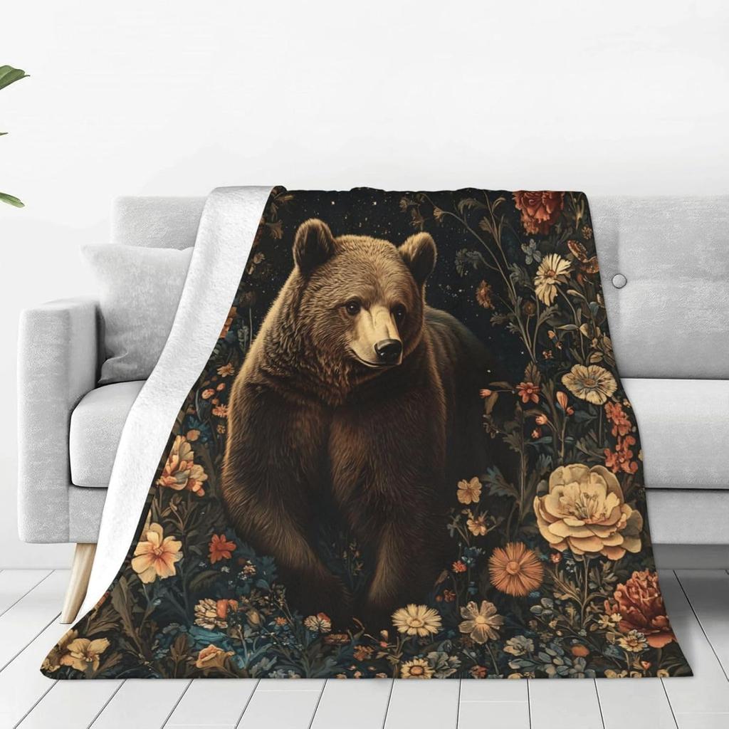 Cute Safari Animals Print Fleece Blanket Boho Nature Style Soft Warm Throw Interior Decoration Bedding Cover For Home50X60