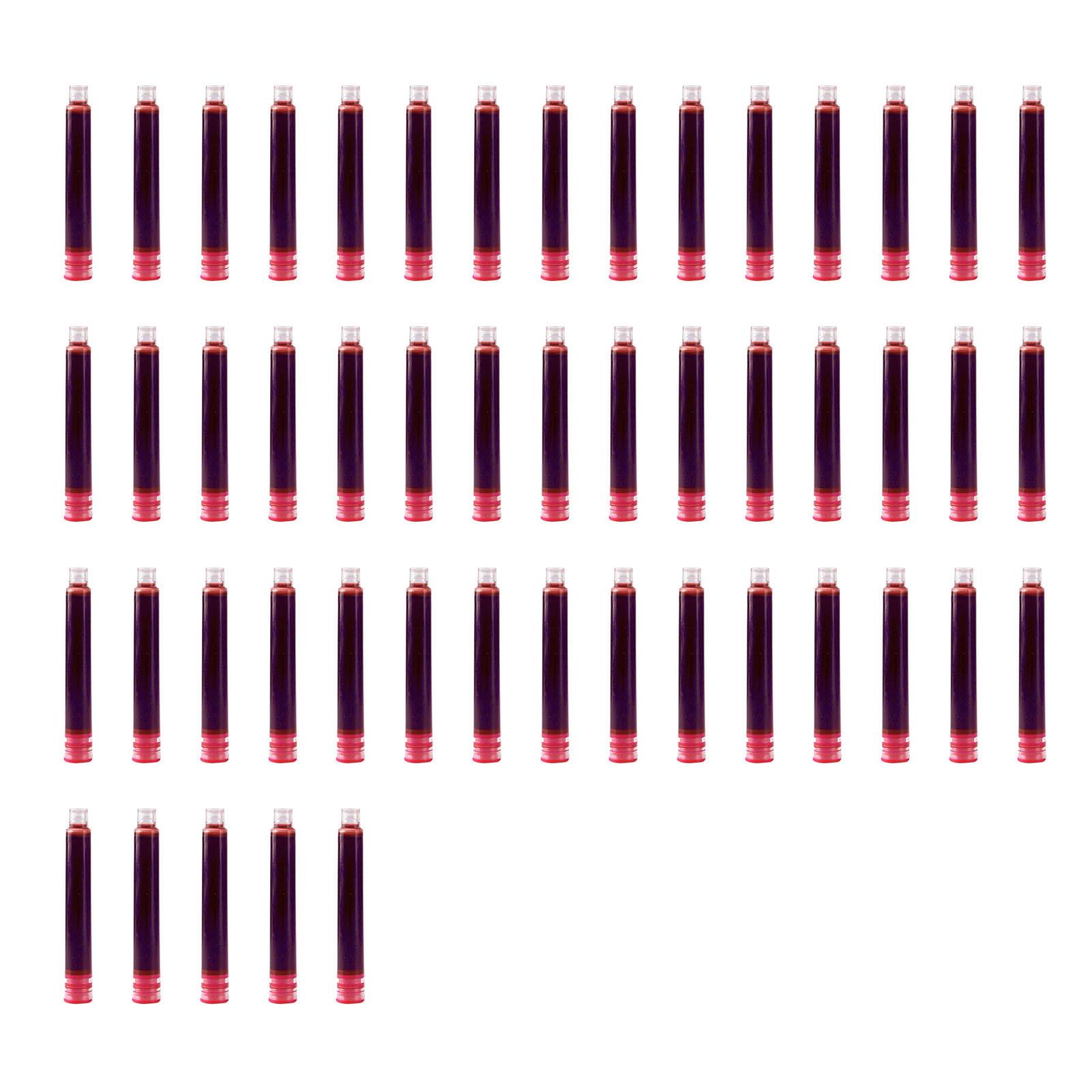 50 Stück Füllfederhalter Tintenpatronen Rote Farbe Tinte Nachfüllpatrone mit 3,4 mm Bohrungsdurchmesser für Büro Schule 50PCS rot